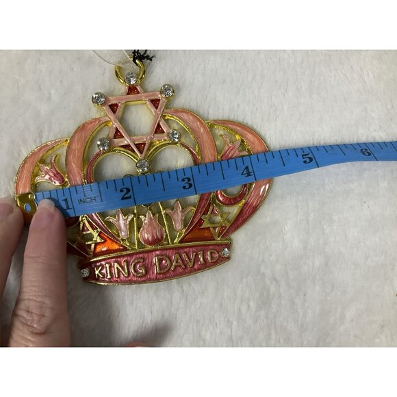 Matashi King David's Crown with Star of‎ David Hanging Ornament Gold Pink - Picture 6 of 7
